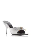 Versace Opera Bow Slide Sandal In Silver