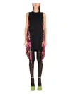 Versace Virgin-wool Mini Dress In Black