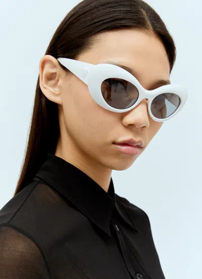Versace Women Oval Cat-eye Sunglasses In White