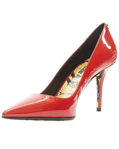 Pre-owned Versace Women's Patent Leather Medusa Pump (authentic Pre-loved) In Red/red