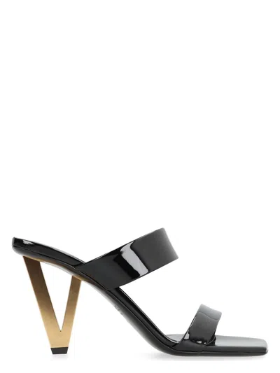 VERSACE WOMEN'S PATENT LEATHER MULES