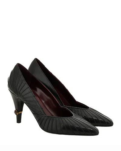Versace Women's Pointed Leather Pumps In Multi