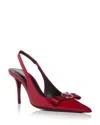 Versace Women's Pointed Toe Slingback Pumps In Lipstick Red