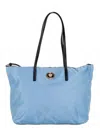 Versace Women's Portuna Medusa Nylon Leather Tote Bag In Cornflower Blue In Multi