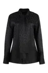 Versace Printed Satin Blouse In Black