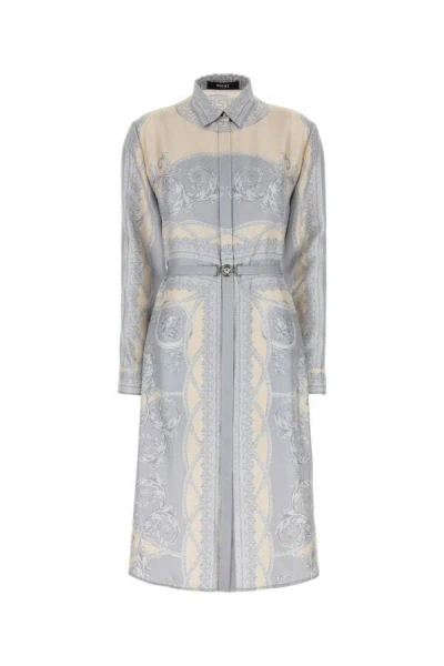 Versace Women Printed Silk Shirt Dress
