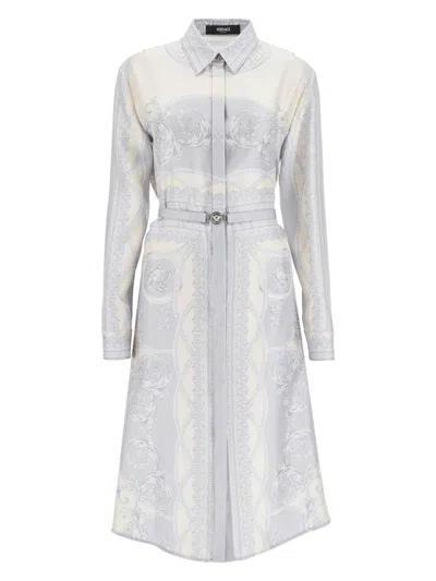 VERSACE WOMEN'S PRINTED SILK SHIRTDRESS