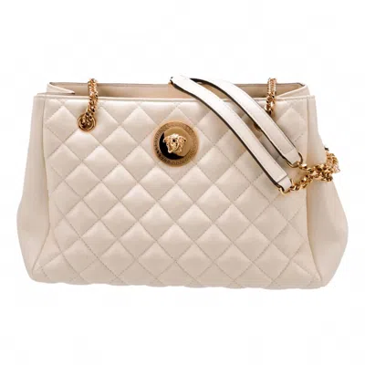 Versace Women's Quilted La Medusa Chain Strap Tote Bag In Ivory In Multi