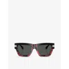Versace Womens Red Ve4464 Rectangle-frame Acetate Sunglasses In Red