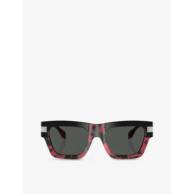 Versace Womens Red Ve4464 Rectangle-frame Acetate Sunglasses