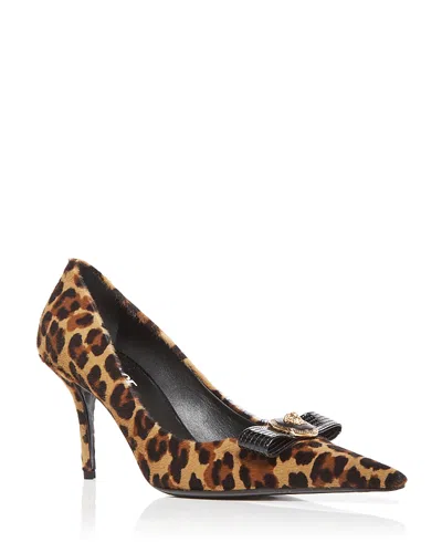 Versace Women's Ribbon Pointed Toe Pumps In Brown/black