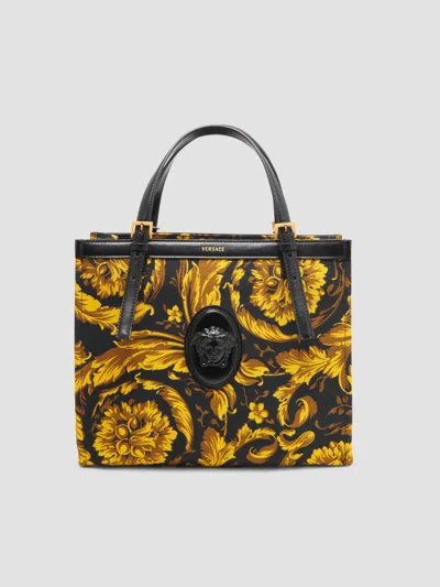 Versace Women's Rivière Large Heritage Print Tote Bag In Black Multicolor Gold