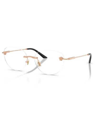 Versace Women's Round Eyeglasses, Ve1305 In Gold