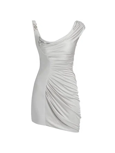 Versace Medusa Head-plaque Mini Dress In White