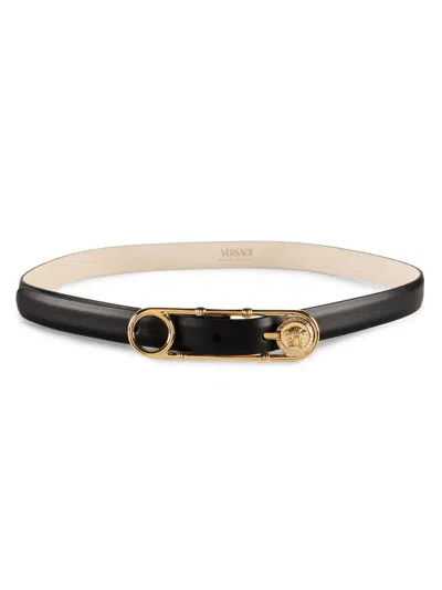 Versace Women's Safety Pin Leather Belt