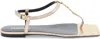 Versace Square-headed Flat Sandals In Champagne