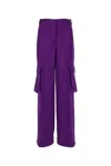 Versace Duchesse Viscose Informal Wide-leg Cargo Pant In Purple