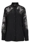 Versace Satin Lace Shirt In Black