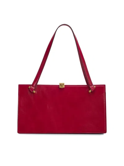 Versace Severine Leather Tote In Red
