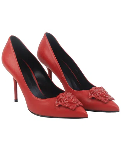 Pre-owned Versace Women's Sheep Leather La Medusa Pointed-toe Pump (authentic Pre-loved)