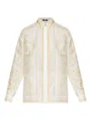 Versace Pattern-printed Long-sleeved Shirt In Metallic