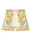 Versace Light Yellow Underwater Barocco Shorts In Yellow