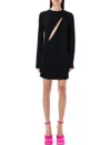 Versace Black Stretch Viscose Mini Dress In Black