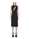Versace Sleeveless Midi Dress With Cutouts In Black