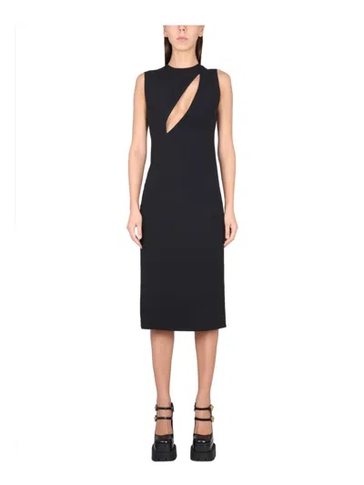 VERSACE WOMEN'S SLEEVELESS MIDI DRESS WITH CUTOUTS