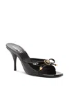 Versace Opera Bow Ballet Mules In Patent Leather In Black