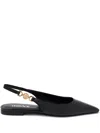 Versace Women's Medusa Plaque Slingback Ballerina Shoes In Black