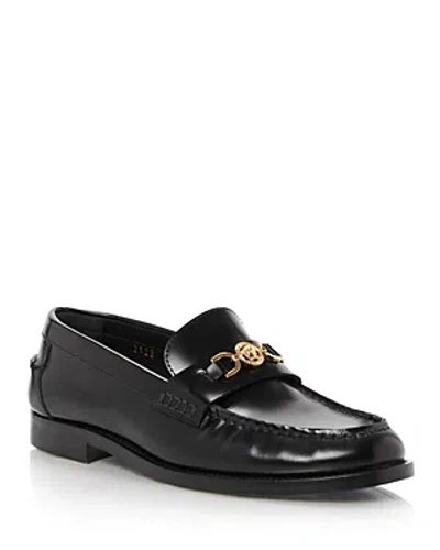 Versace Women's Slip On Embellished Loafer Flats In Black