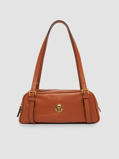 Versace Women's Small Leather Shoulder Bag In Leather Gold