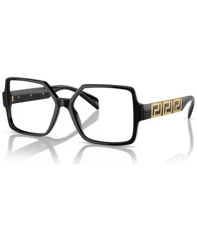 Versace Women's Square Eyeglasses, Ve3337 53 In Black