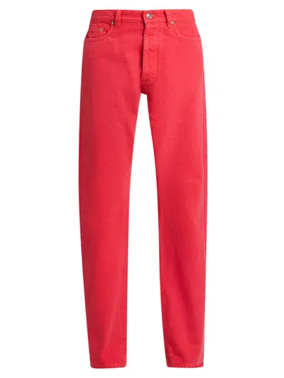 Versace Women's Straight Midi-rise Jeans In Red