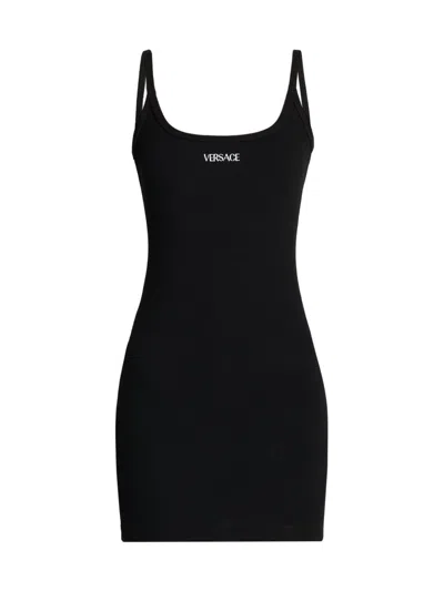 Versace Women's Stretch-cotton Body-con Minidress In Black