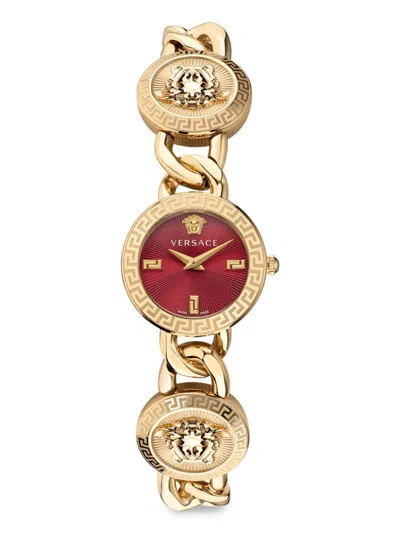 Versace Women's Stud Icon 26mm Ip Yellow Goldtone Stainless Steel Bracelet Watch