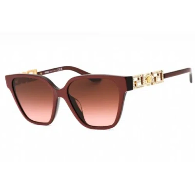 Pre-owned Versace Women's Sunglasses Pearl Dark Ruby Cat Eye Frame 0ve4471bf 54755m In Grey Pink