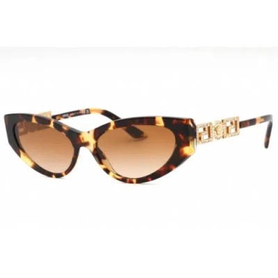Pre-owned Versace Women's Sunglasses Tortoise Plastic Cat Eye Frame 0ve4470b 547013 In Brown