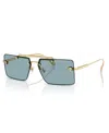 Versace 60mm Rectangular Sunglasses In Gold
