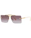 Versace Pink Gradient Flash Mirror Rectangular Ladies Sunglasses Ve2245 100258 60 In Brown