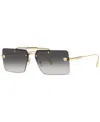 Versace 60mm Gradient Rectangular Sunglasses In Gold-tone 2