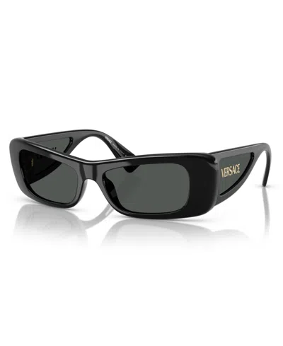 Versace Lens Logo Pillow Sunglasses, 54mm In Black