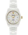 Versace Dv One Automatic Watch In White Ceramic