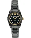 Versace Women's Swiss Dv One Mini Black Ceramic Bracelet Watch 28mm In Black