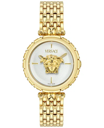 Versace Women's Swiss Medusa Heritage Gold Ion Plated Bracelet Watch 38mm In Ip Yellow Gold