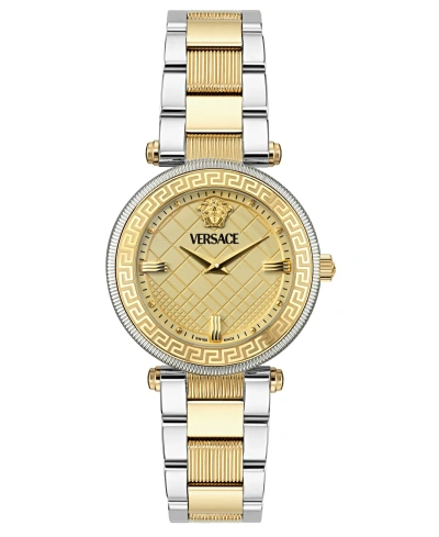 VERSACE WOMEN'S SWISS TWO-TONE STAINLESS STEEL BRACELET WATCH 35MM