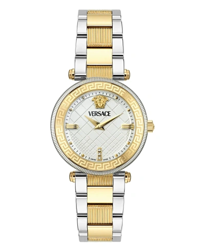 Versace Women's Swiss Two-tone Stainless Steel Bracelet Watch 35mm In Two Tone