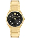 Versace Women's Swiss V-auria Gold Ion Plated Bracelet Watch 39mm In Gold
