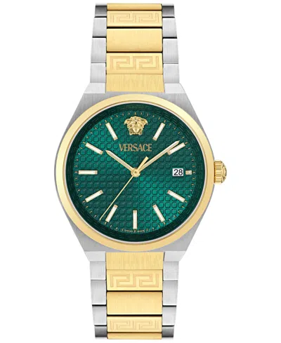 Versace Women's Swiss V-auria Two-tone Stainless Steel Bracelet Watch 39mm In Two Tone